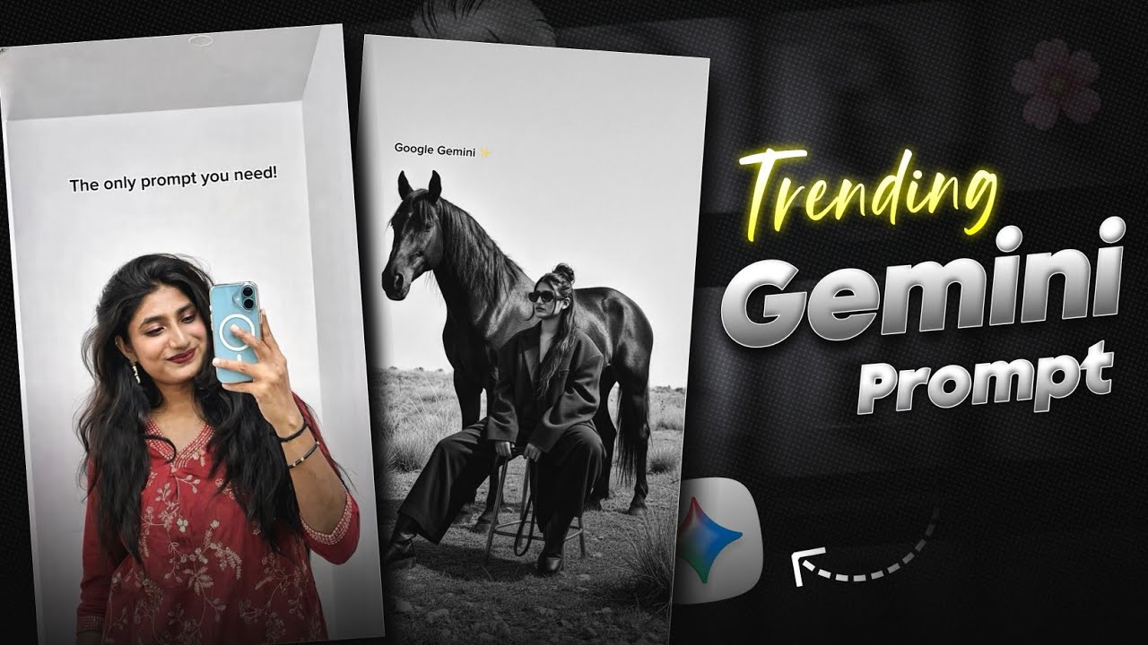 The Only Prompt You Need Reels Editing | Black Horse Gemini Trending Photo Editing Prompt |Aura Farm
