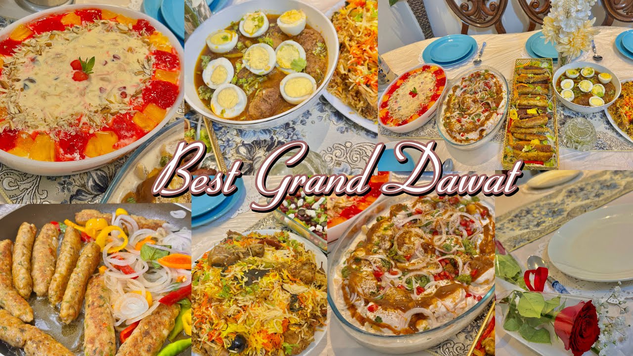 Aisi perfect Dawat jo khae apke gun gae💕chicken kebab-kofte-chicken biryani-Dodh dulari -Dahi bhalle
