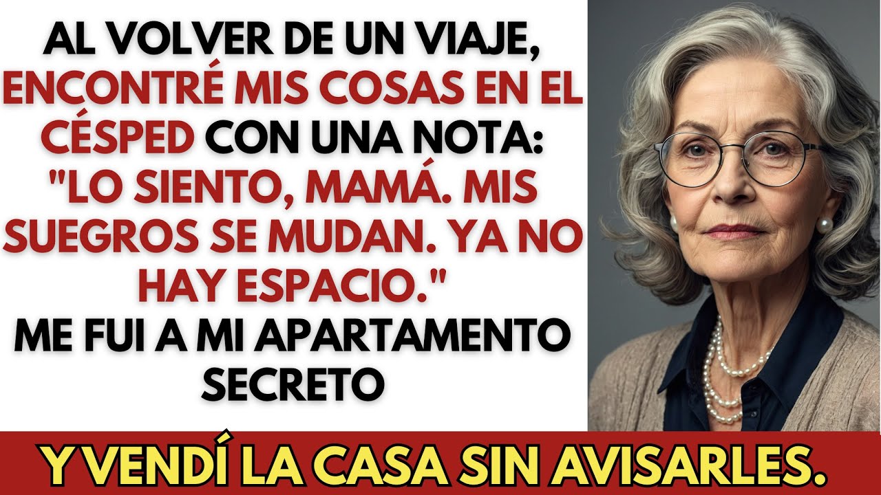 Después de mi viaje, hallé mis cosas en el césped con una nota: “Lo siento, mamá, ya no hay espacio.