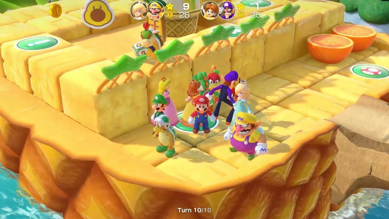 Super Mario Party Partner Party #416 Watermelon Walkabout Rosalina & Wario vs Daisy & Waluigi