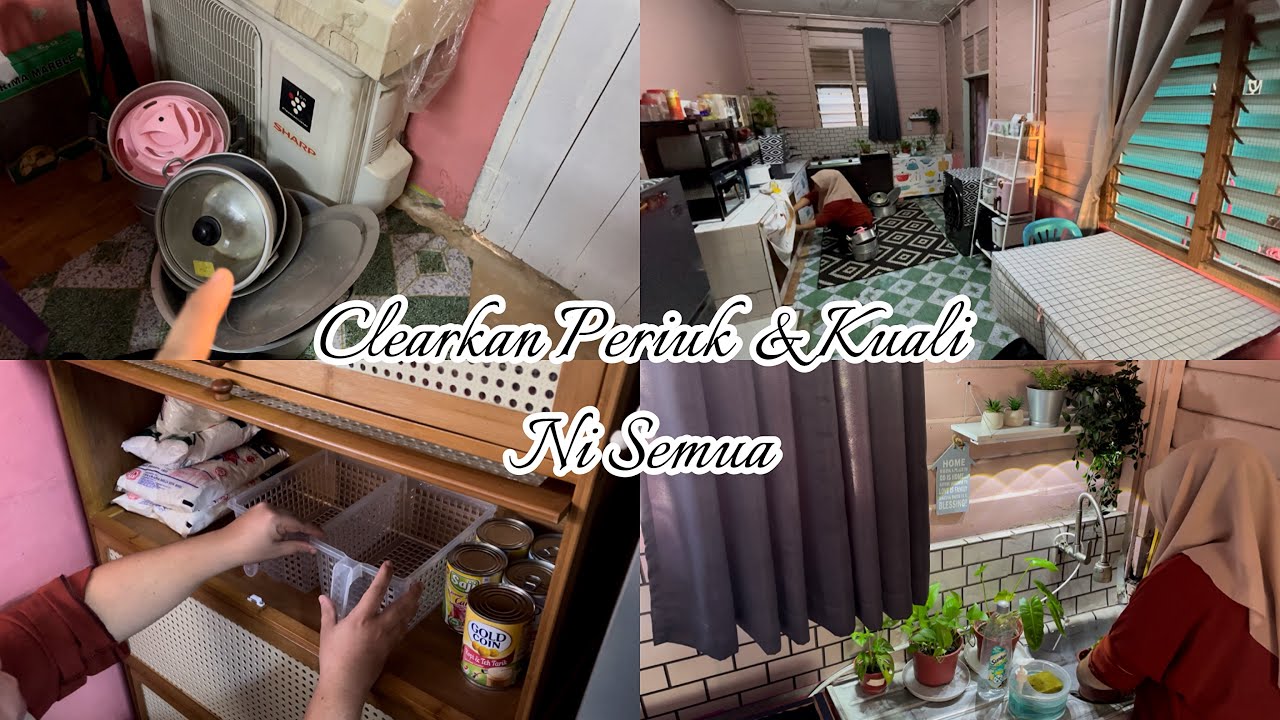 Kemas Semua Periuk Kuali, Barang Yg Ada Dalam Plastik Hitam.Kosongkan Lantai.Ramadhan Day~20 Vlog