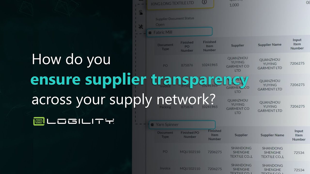 How do you ensure supplier transparency across your supply network?