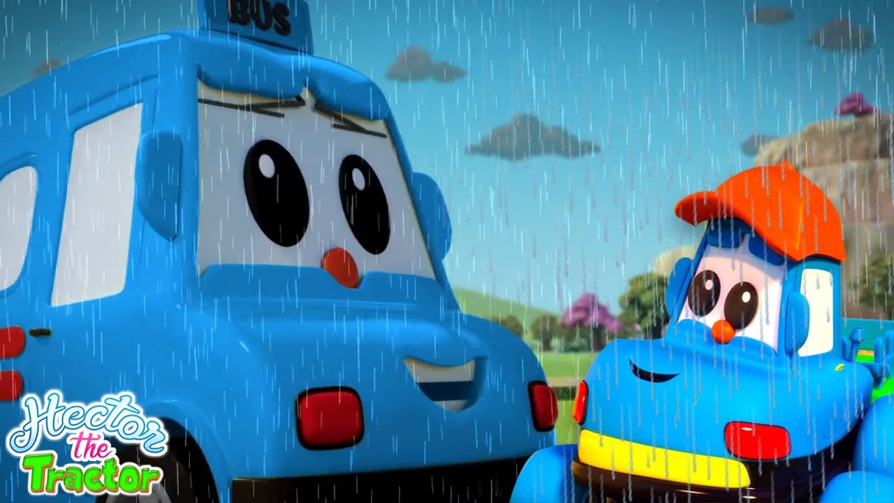 Wheels On The Bus Vehicle Song, Cartoon Videos for Kids by Hector The Tractor