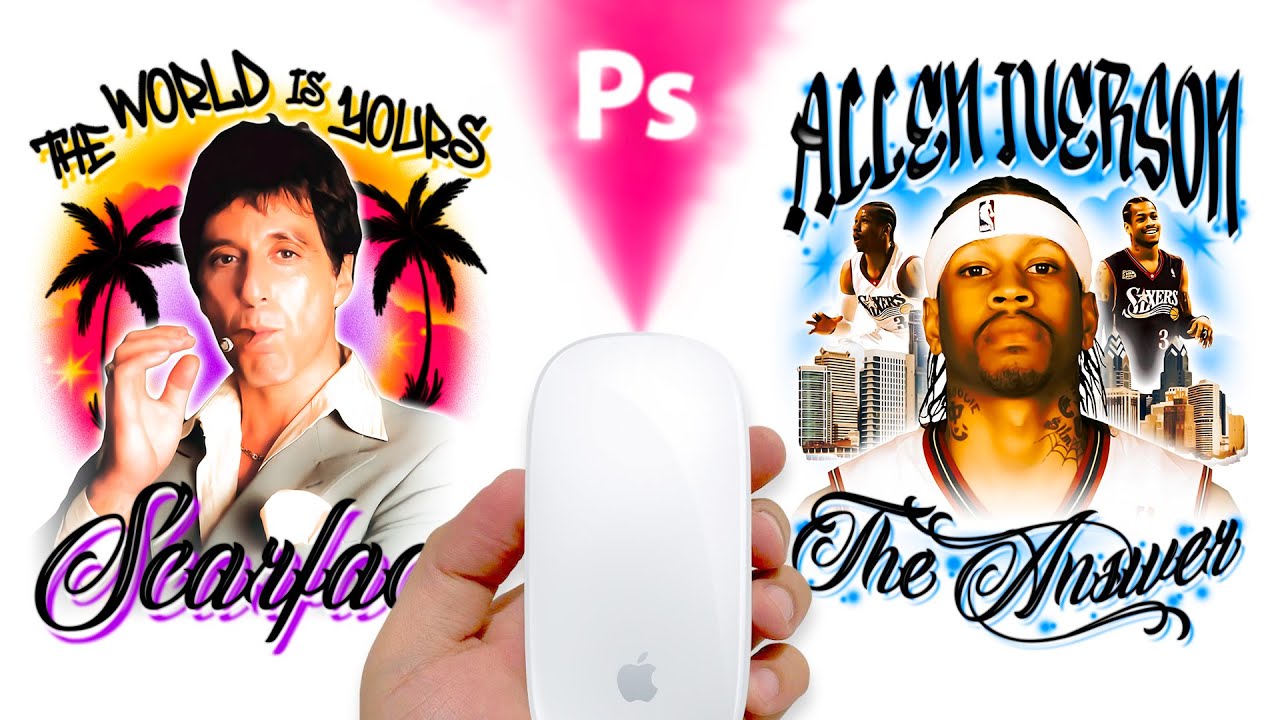 How To INSTANTLY Create AIRBRUSH Style Graphics In PHOTOSHOP
