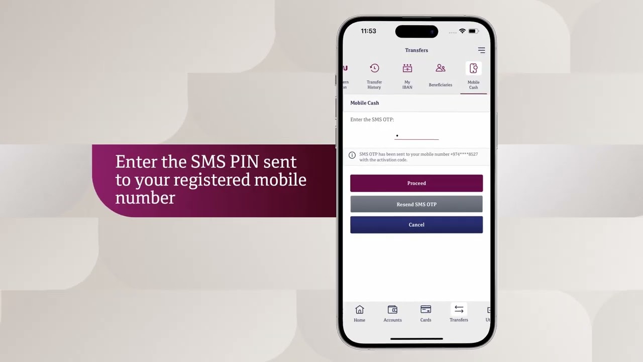 Sending Cash through QNB Mobile Banking