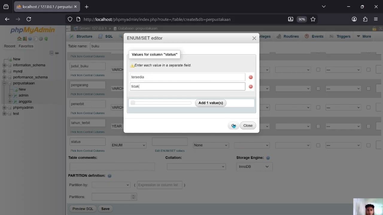 tutorial membuat database perpustakaan