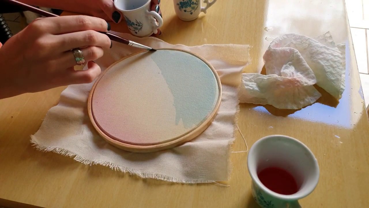 Aquarela com Tinta de Tecido
