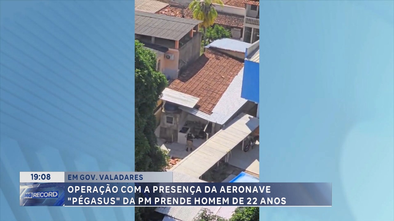 Em GV: Operação com a presença da aeronave PÉGASUS da PM prende homem de 22 anos.