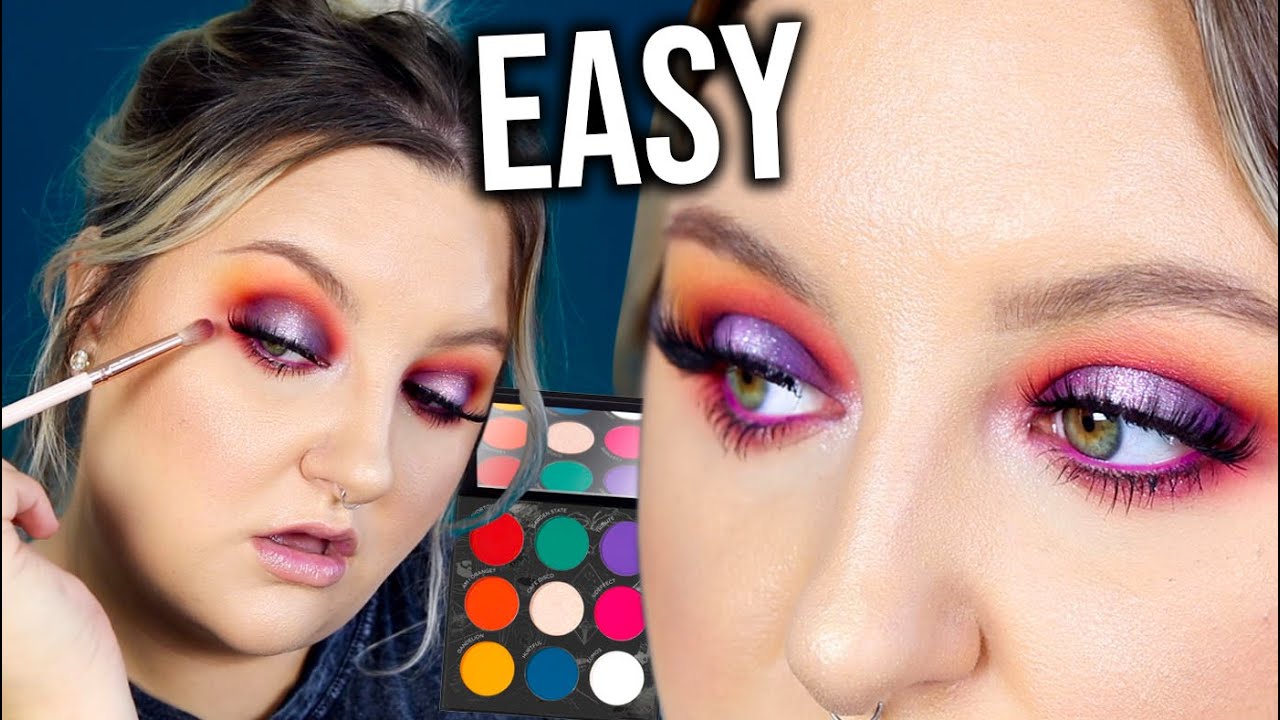 SIMPLE SUNSET EYESHADOW TUTORIAL USING PURxRAWBEAUTYKRISTI COLLECTION
