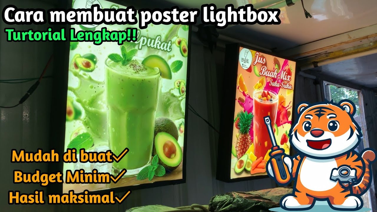 Cara Membuat Papan Iklan Menyala | Cara Membuat Poster Backlit Low Budget