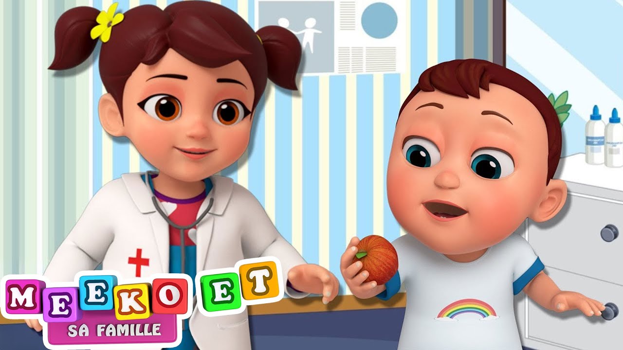 Chanson Baby Johny Johny Oui Docteur 🍎👩‍⚕️ | Comptines pour enfants | Meeko's Family en français