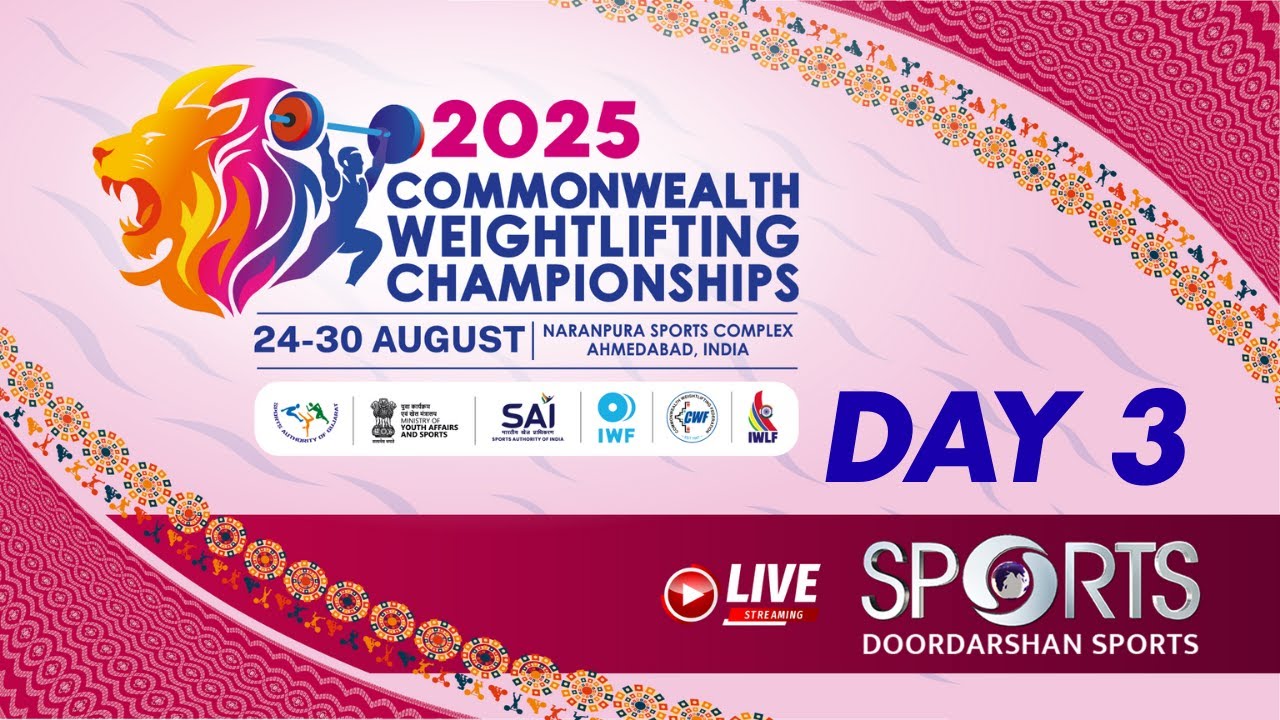 LIVE - Day 3 - Commonwealth Weightlifting Championships 2025 | Doordarshan Sports