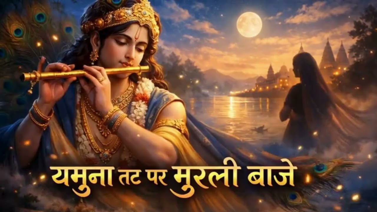 Yamuna Tat Par Murli Baje | Soulful Krishna Bhajan | Divine Flute & Peaceful Bhakti