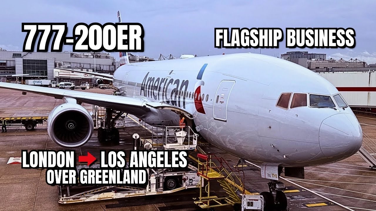 American Airlines 777-200ER Business Class [4K] | LHR → LAX I Over Greenland