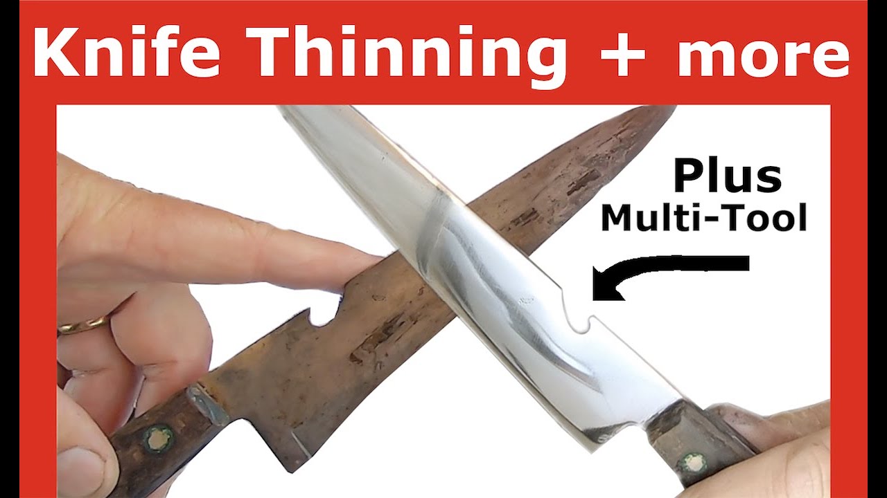 KNIFE THINNING -15 min Process & More details on a Killer Belt Sander Modification.
