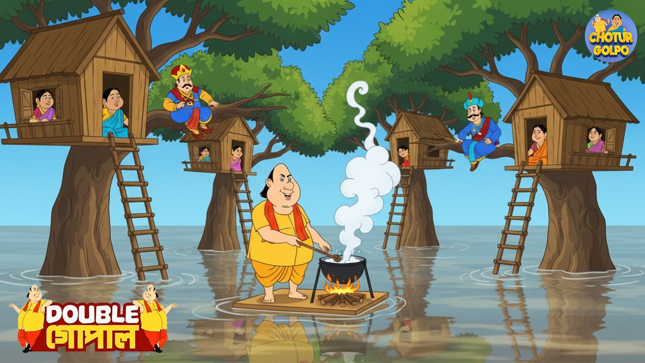 রাজা বন্যায় আটকা পড়েছেন! ডাবল গোপাল এক অলৌকিক ঘটনা ঘটিয়েছেন| Gopal Bhar (Bengali) | New Episode