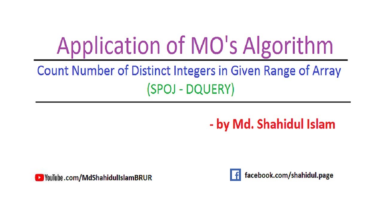 Application of MO's Algorithm | SPOJ DQUERY | Programming Tutorial in Bangla