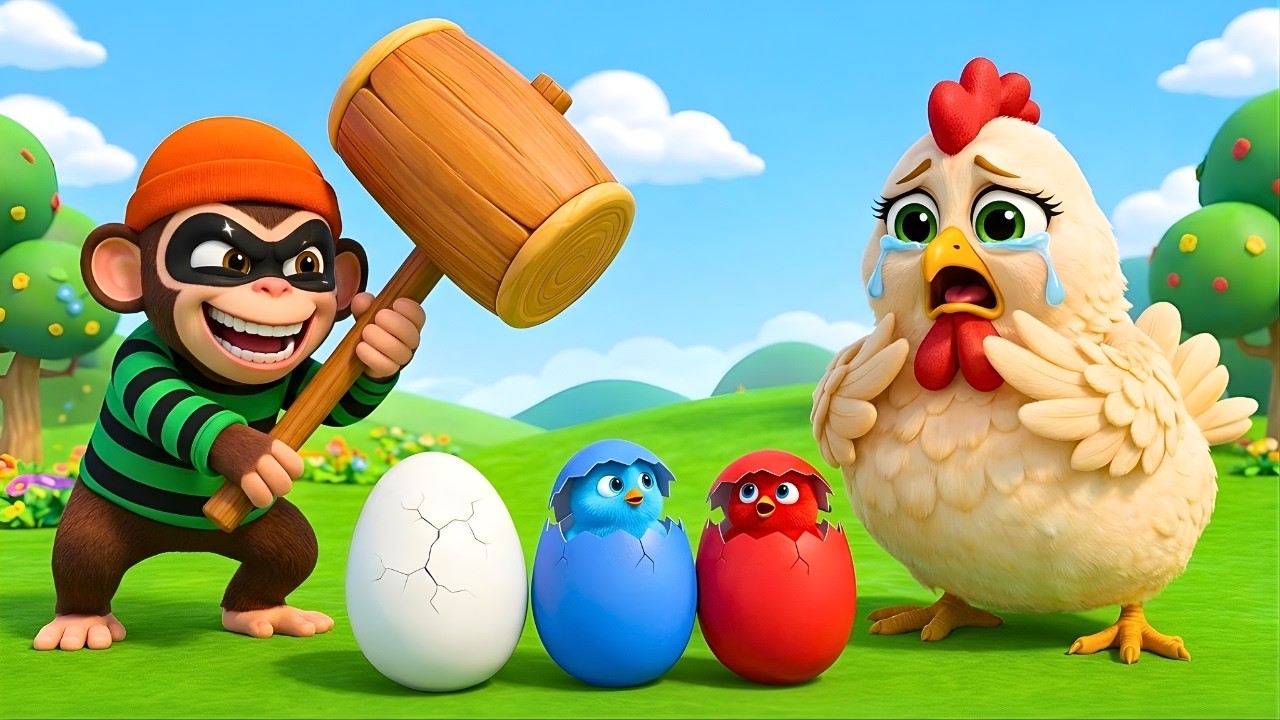 Emergency Situation: Naughty Monkey Stole Eggs at Old MacDonald Farm – The Rescue Story Begins 🐔🥚