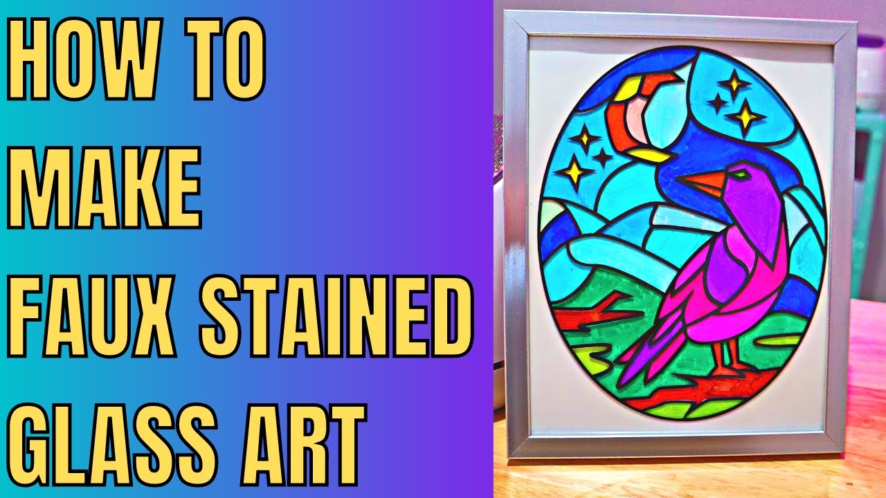 Make faux stained glass art with sharpies - Creative Fabrica designs