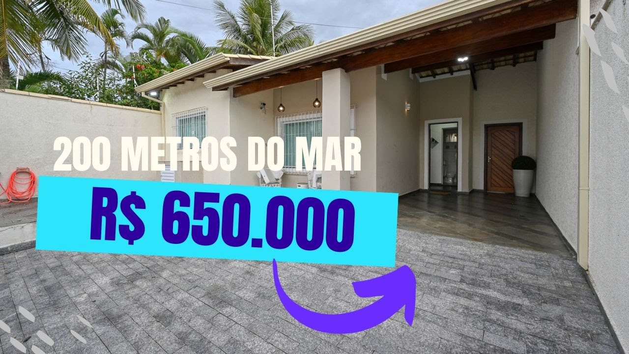 Linda casa terrea com 4 dormitórios a 200 metros do mar em Peruibe Litoral Sul