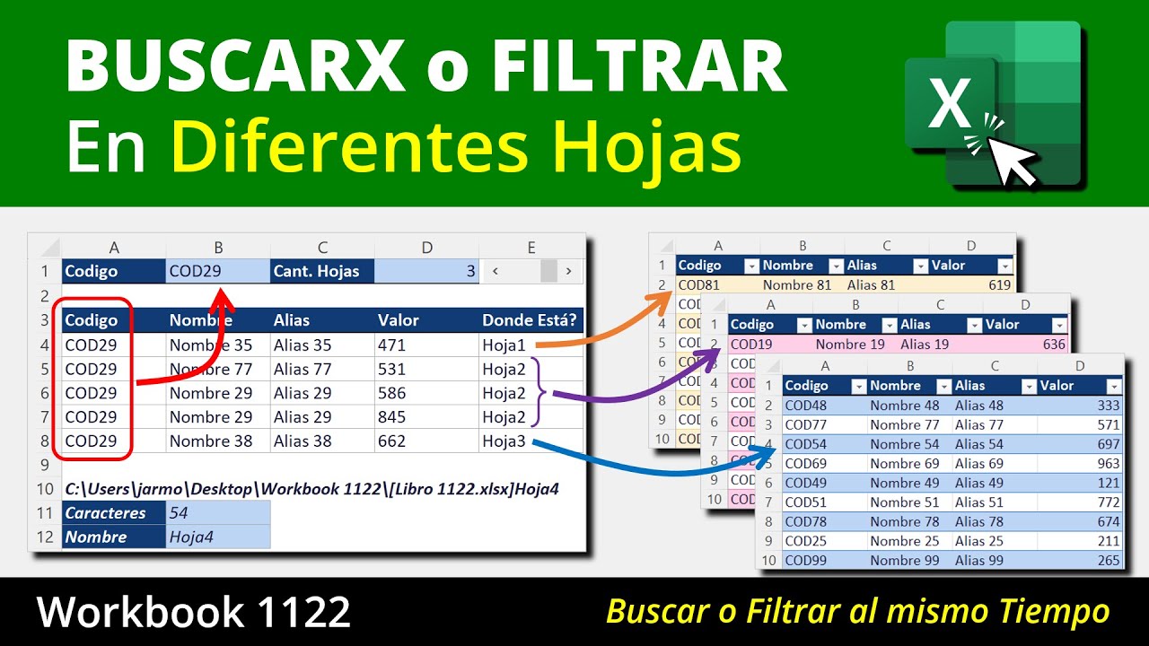 BUSCARX en Diferentes Hojas de Excel al mismo Tiempo