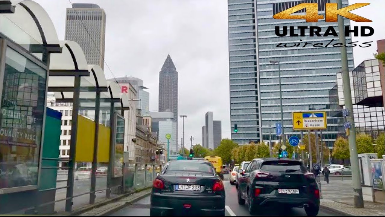[4k HDR] Germany Raining 🌧️ Driving at Frankfurt city. Germany 🇩🇪 2022