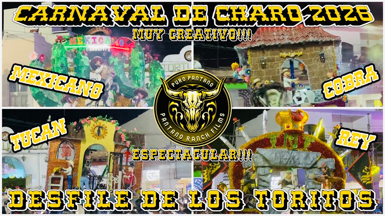 ESPECTACULAR!! | TORITOS MUY CREATIVOS!! | APODADOS Y RÁFAGA | Desfile en el Carnaval de Charo 2026