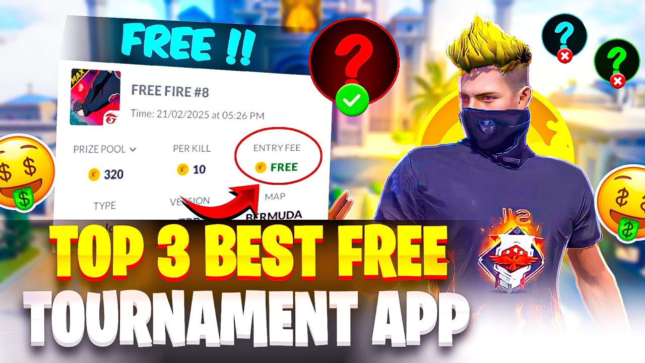 Top 3 Only Free💰 Tournament Apps 🔥 Entry ₹0 🤑 Per Kill ₹10🤯 | Best Free Tournament Apps😍