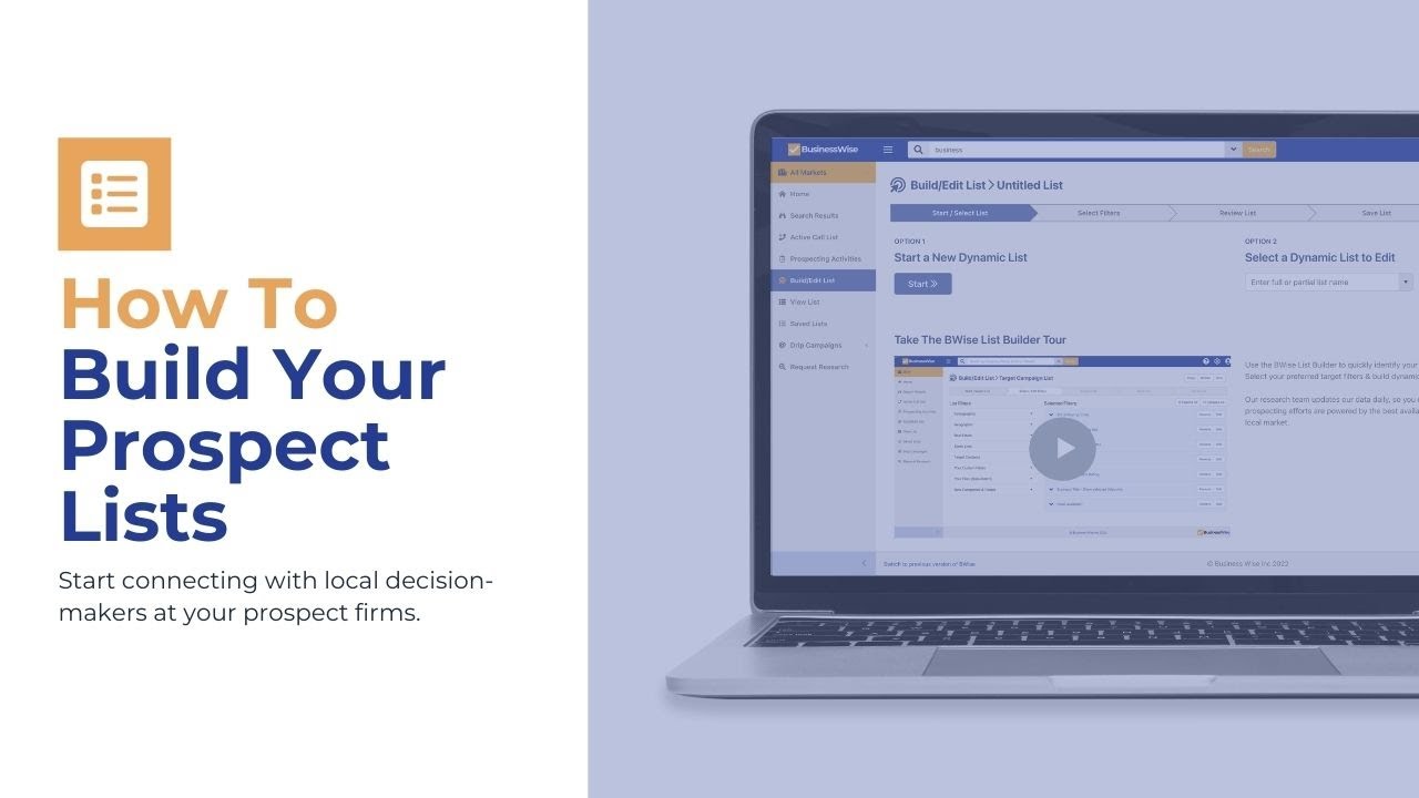 How To Build Your BWise Prospect Lists