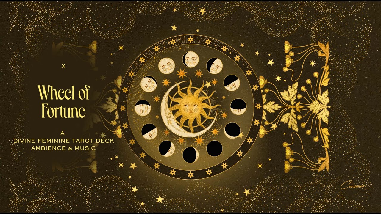 Wheel of Fortune Tarot Card – Divine Feminine Deck | Hand-Drawn Ambience Art & Animation