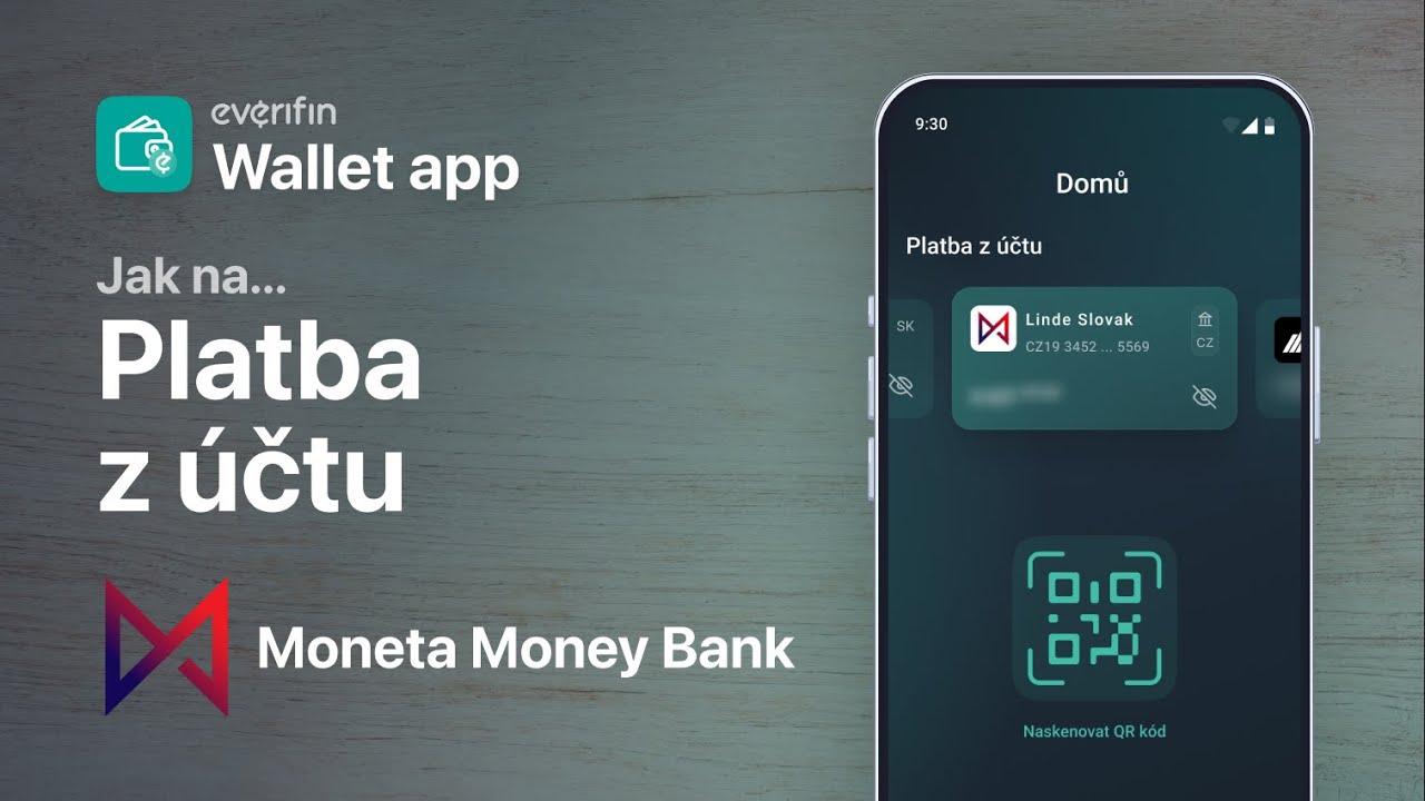 Everifin Wallet - Platba z &uacute;čtu - Moneta Money Bank