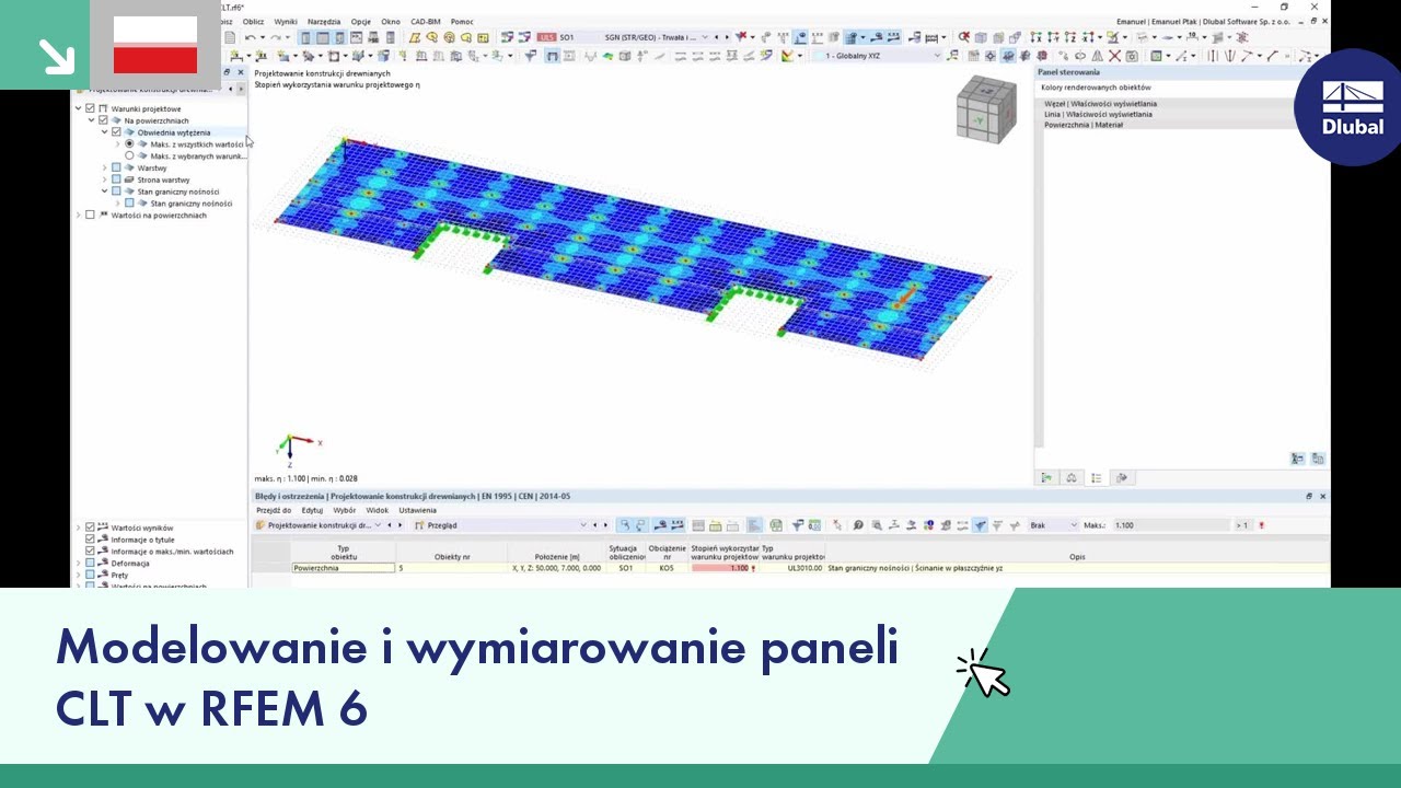 Modelowanie i wymiarowanie paneli CLT w RFEM 6