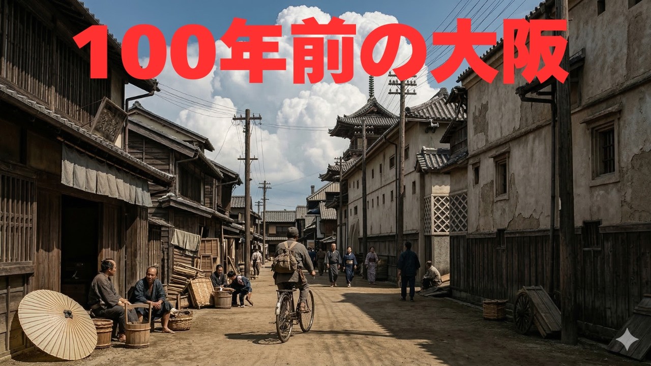 100年前の大阪を歩く[大正時代の街並みをリアルに再現]