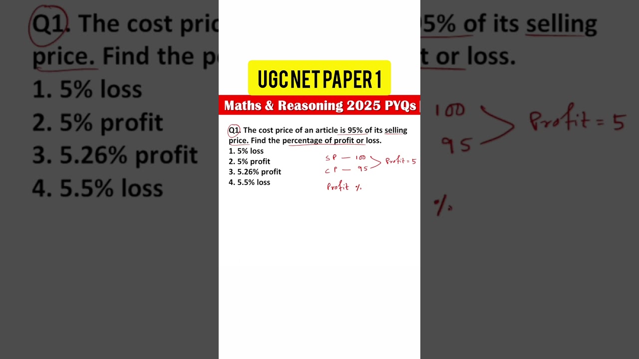 UGC NET 2025 PYQs | Mathematical Reasoning and Aptitude for UGC NET Paper 1 