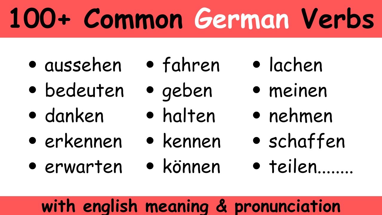 100 Must Know Verbs in German  | German Made Easy #german#learngerman#deutsch#germanlanguage