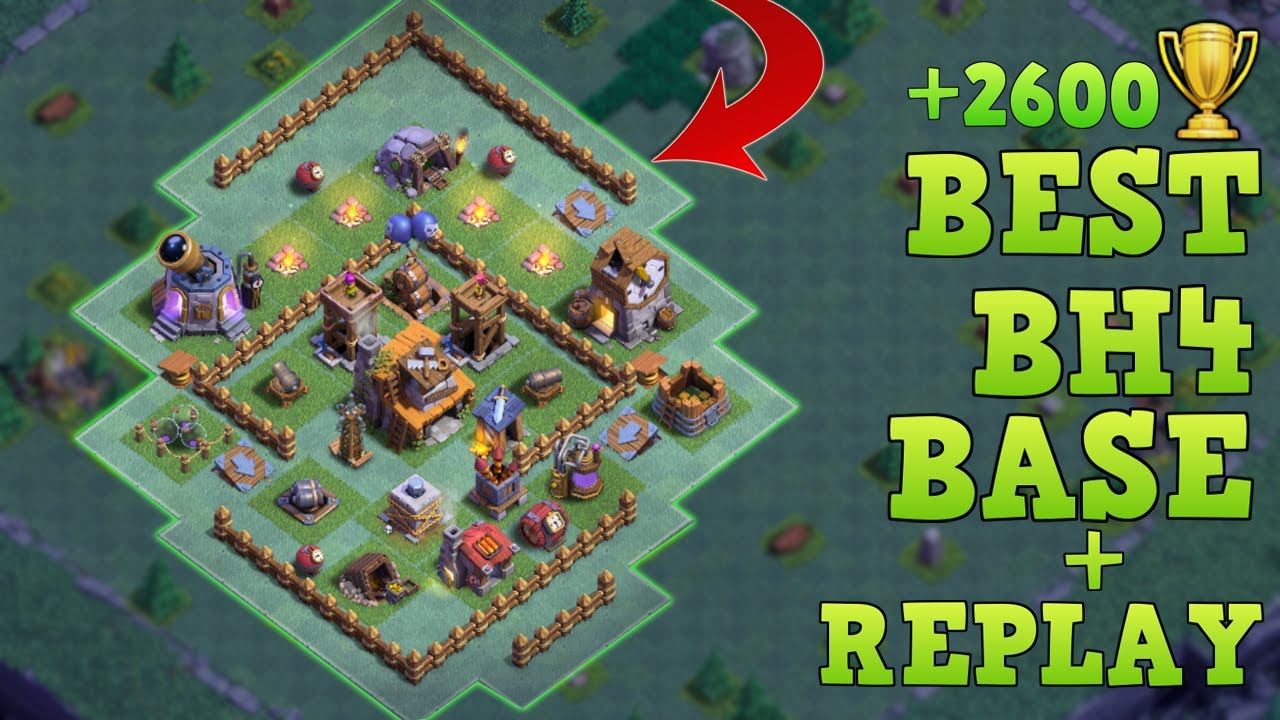 Best Builder Hall 4 Base Tested!! w/Replay / BH4 Anti 2 Star Builder Base Layout | Clash of Clans