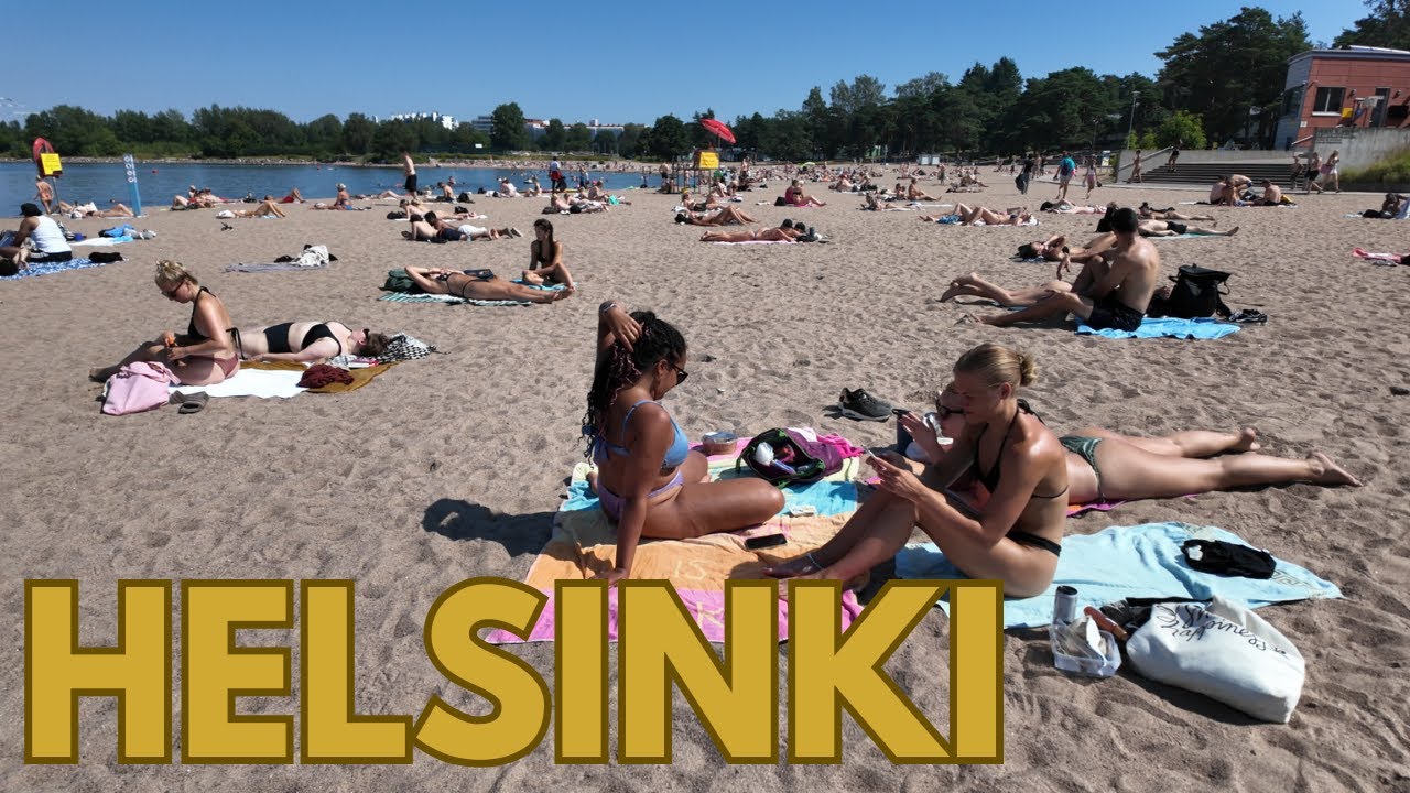 Helsinki Beach Walk 4K 50FPS A Heatwave Haven