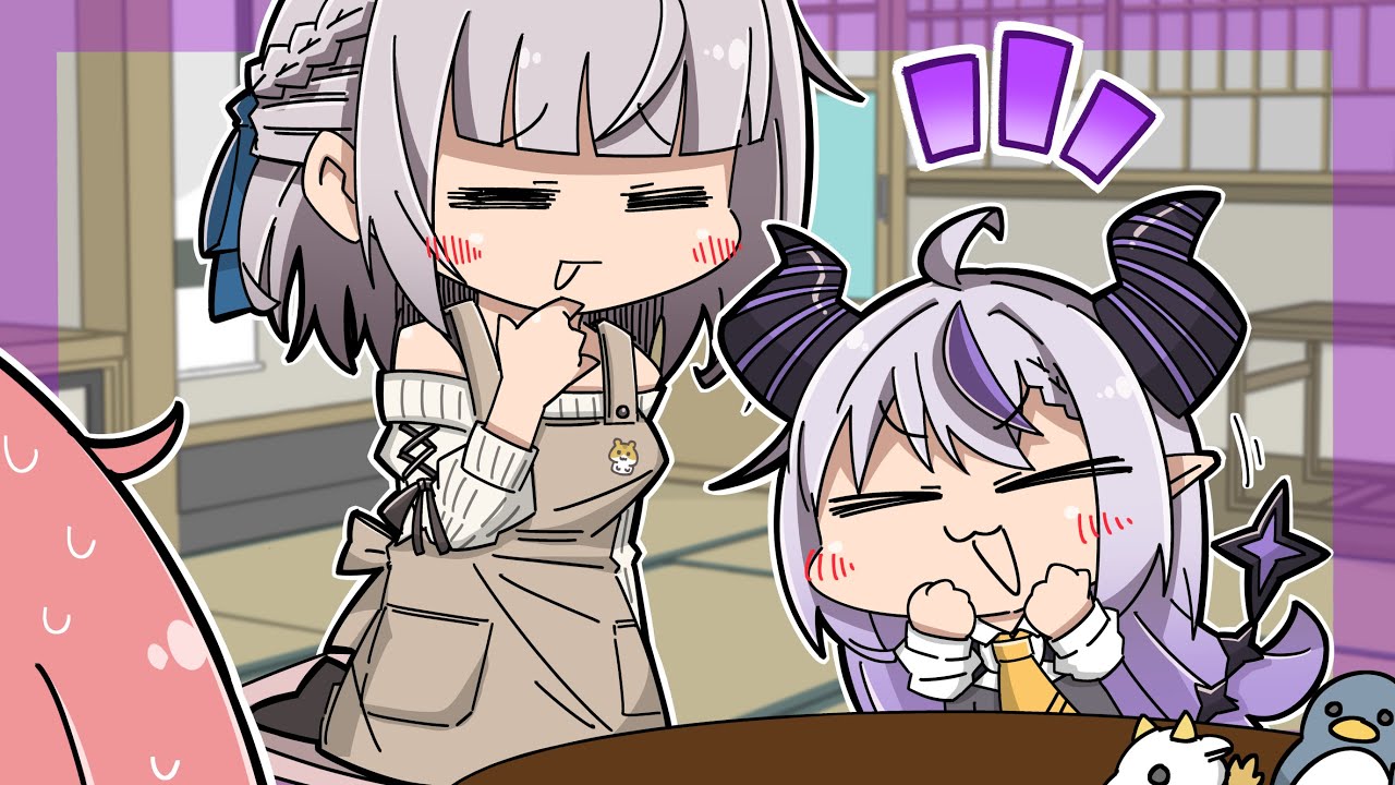 完全にラプちゃんのママになっちゃってる団長【ホロライブ切り抜き漫画】【ラプラス・ダークネス/白銀ノエル/大空スバル/鷹嶺ルイ】【手描き】