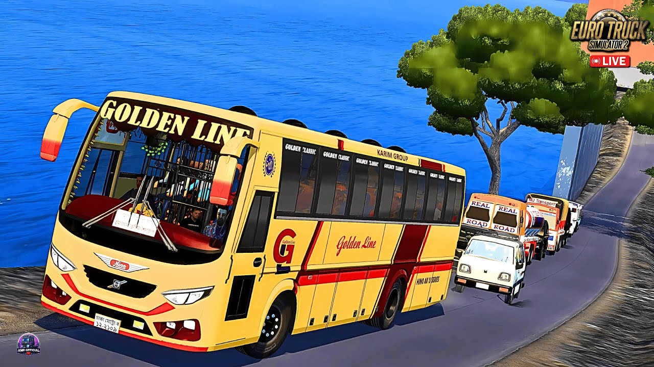 🔴Bus Driving Skills On Toughest Roads ☠️⚠️ Bangladeshi Golden Line Bus🚍in ETS2 #shortsfeed #shorts