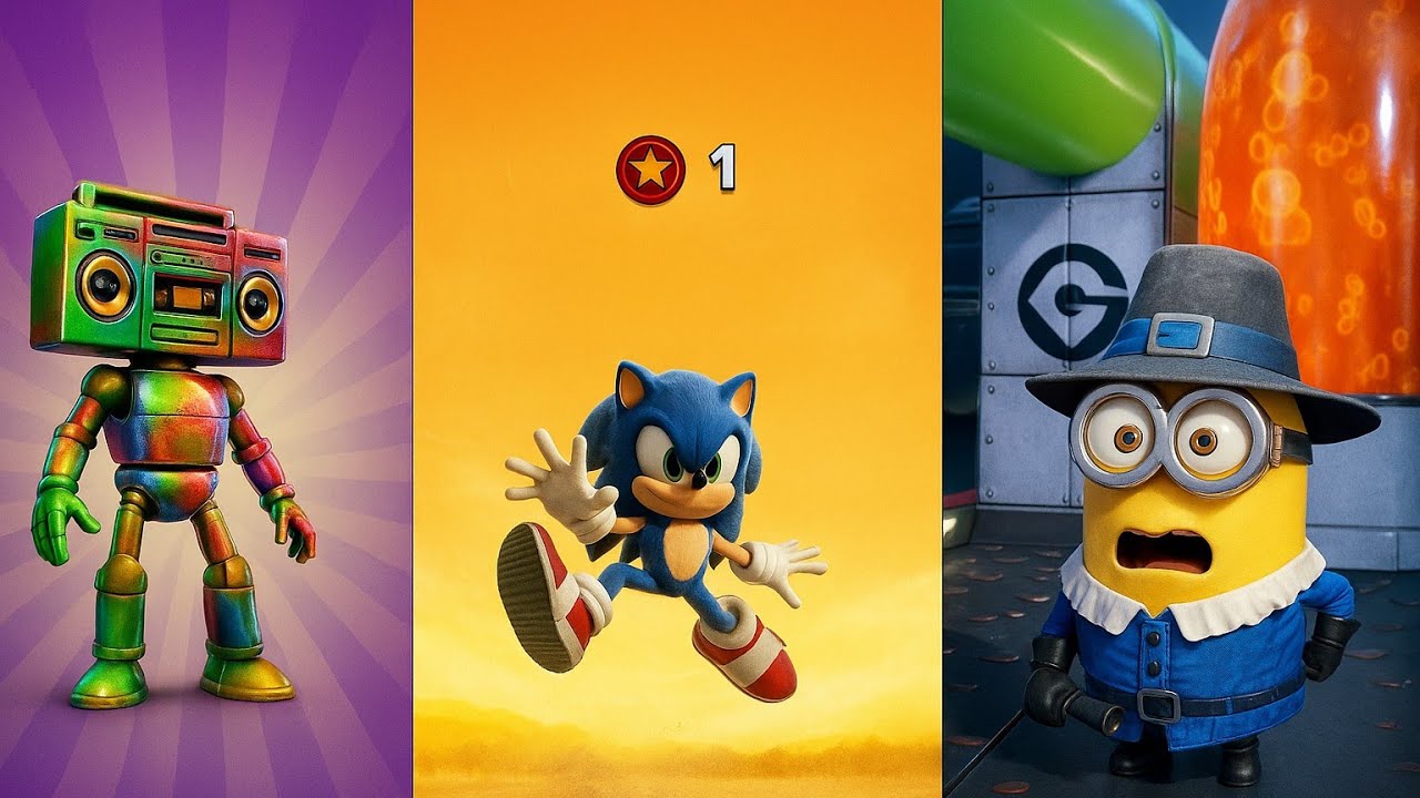 Subway surfers Pridebot 🆚Sonic the hedgehog 🆚 Minion rush 😜🥶 #sonic #subwaysurfers #minions #gaming