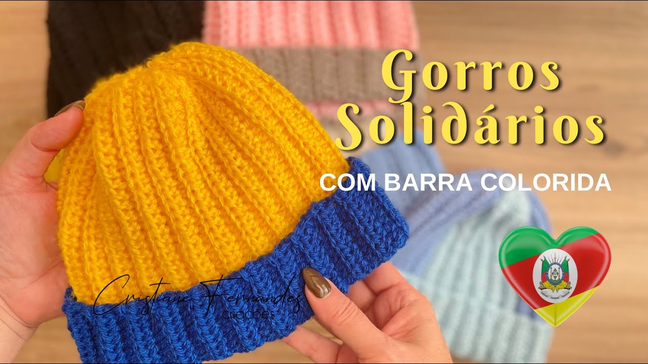 GORRO SOLIDÁRIO COM BARRA COLORIDA