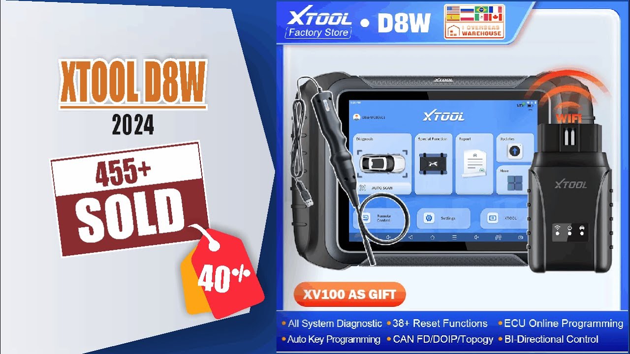 XTOOL D8W WIFI OBD2 Scanner Car Diagnostic Tools mileage Correction ECU Coding Key Programming