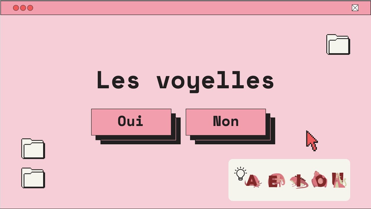 Cours de français (les voyelles + j'aime et je n'aime pas)