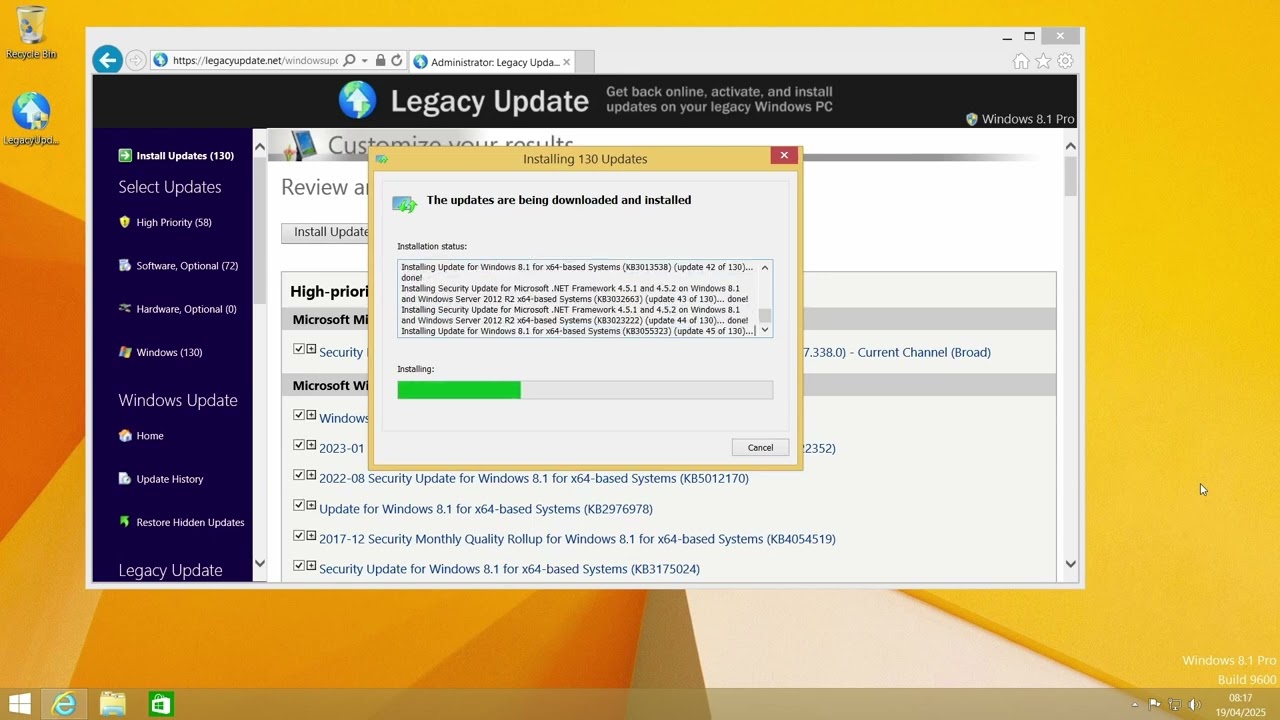 Updating Windows 8.1 with Legacy Update!