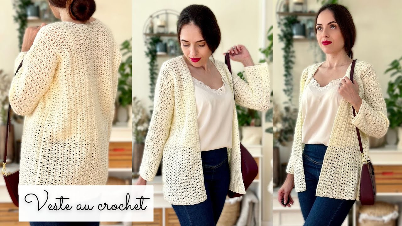 Comment faire sa PREMIÈRE veste au crochet facile 🧶 XS à 8XL ✨ Tuto gilet chandail Modèle Marilou