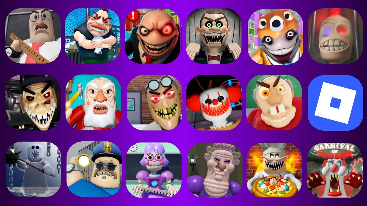 ROBLOX,Betty's Nursery,PIC SCHOOL ESCAPE,GREAT SCHOOL BREAKOUT,GRUMPY GRAN...