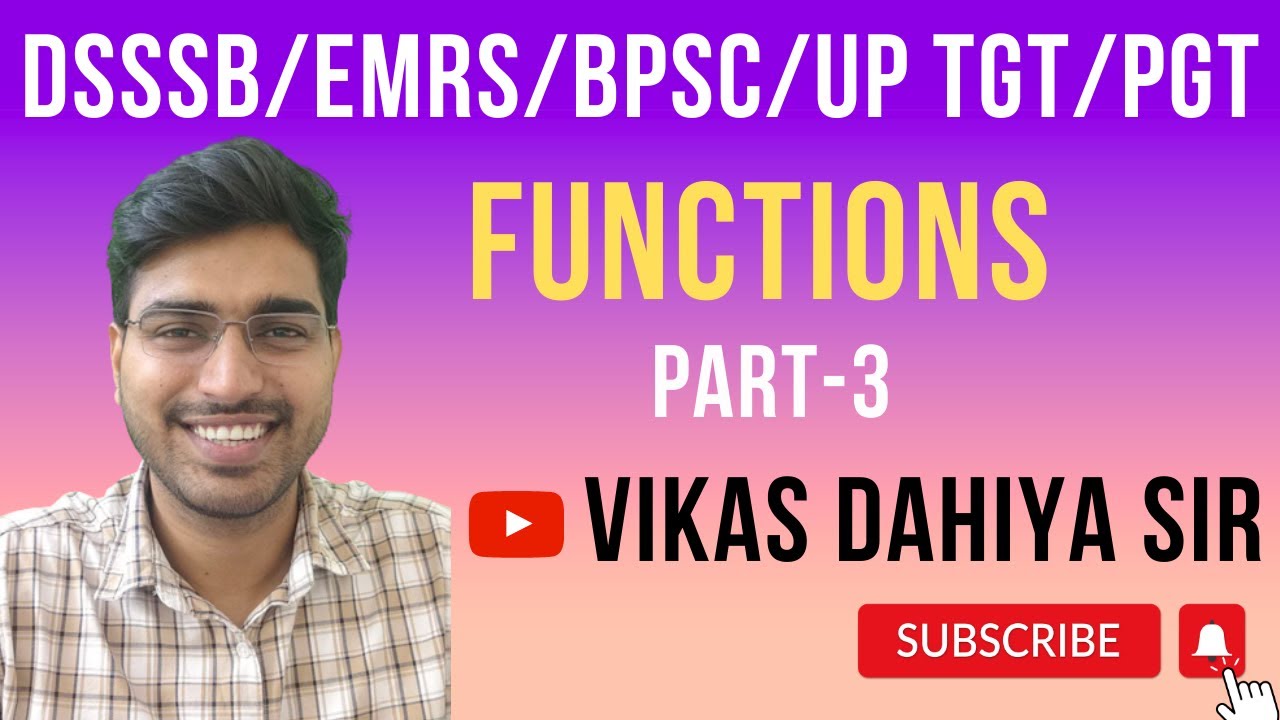 Chapter-5 FUNCTIONS Part-3 || DSSSB/BPSC/EMRS/UP/Haryana TGT/PGT Maths Preparation 2023-24 |
