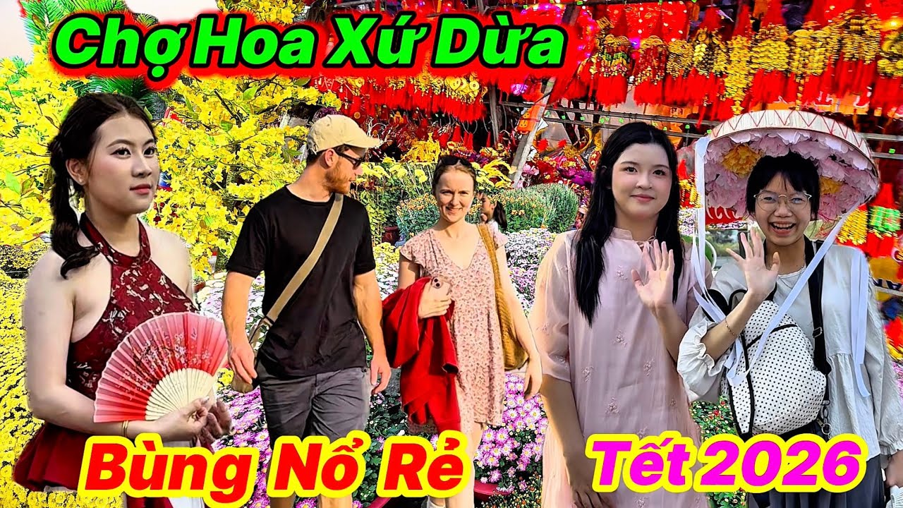 Bùng Nổ Chợ Hoa Xứ Dừa Bến Tre Giá Rẻ Tết 2026, Tấp Nập Người Bán Nhưng Ít Ai Mua