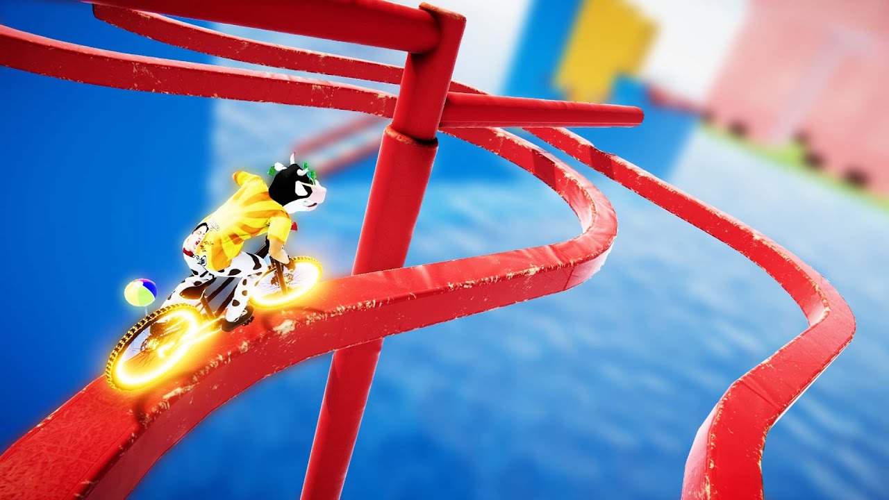 WIPEOUT OBSTACLE COURSE WITH BIKES! (Descenders)