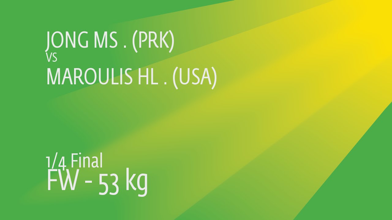 1/4 FW - 53 kg: H. MAROULIS (USA) df. M. JONG (PRK), 7-4